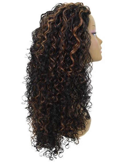 Makayla Medium Brown Curls Half Cap Wig