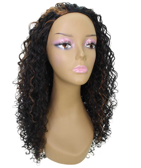 Makayla Medium Brown Curls Half Cap Wig