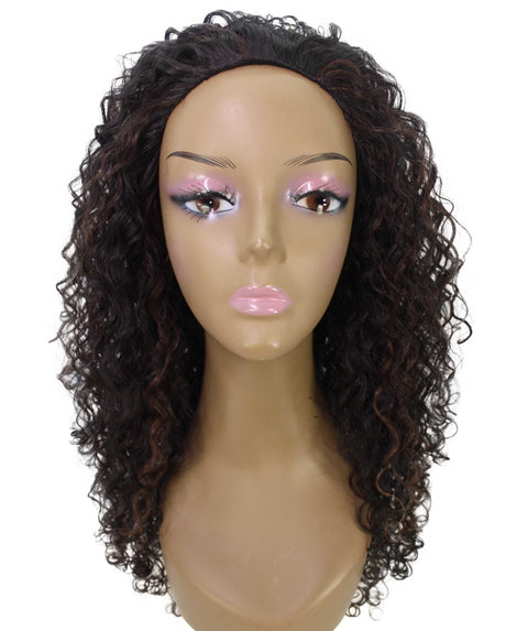 Makayla Dark Brown Blend Curls Half Cap Wig