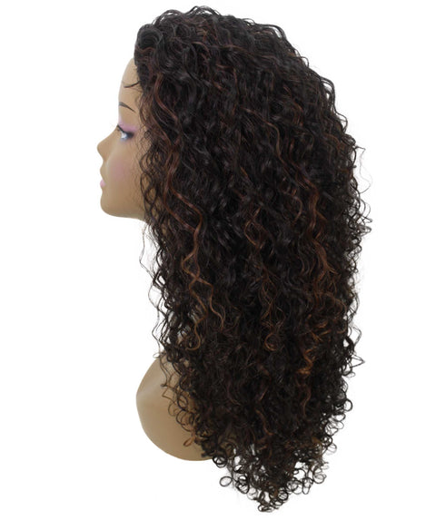 Makayla Dark Brown Blend Curls Half Cap Wig