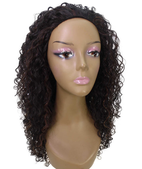 Makayla Dark Brown Blend Curls Half Cap Wig