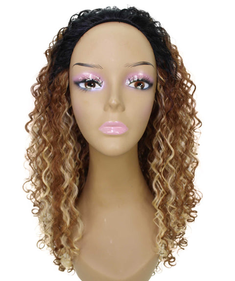 Makayla Black Blend Curls Half Cap Wig
