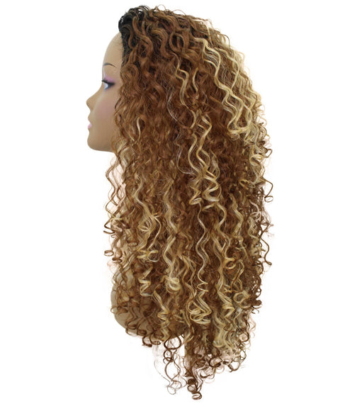 Makayla Black Blend Curls Half Cap Wig