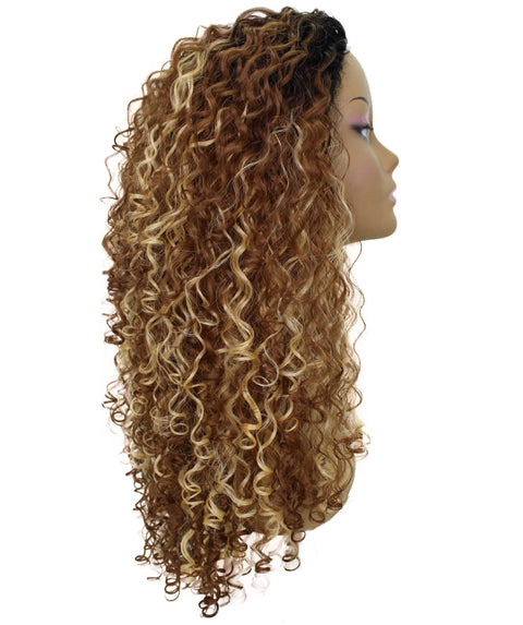 Makayla Black Blend Curls Half Cap Wig