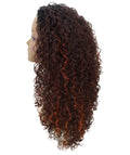 Makayla Medium Brown to Black Blend Curls Half Cap Wig