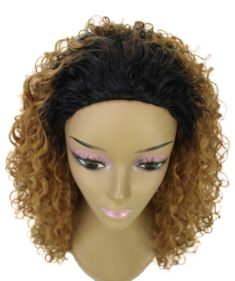 Makayla Honey Alburn Curls Half Cap Wig