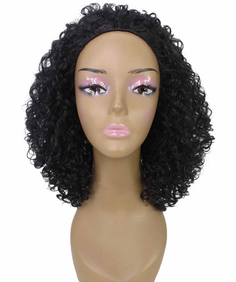 Tatiana Natural Black Curls Half Wig
