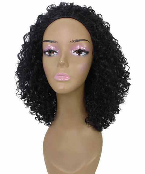 Tatiana Natural Black Curls Half Wig