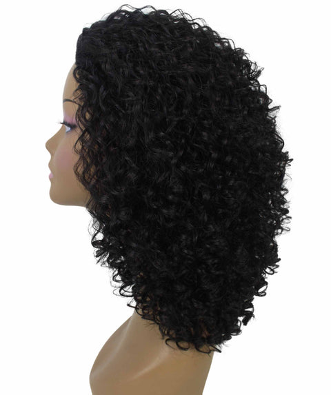 Tatiana Natural Black Curls Half Wig