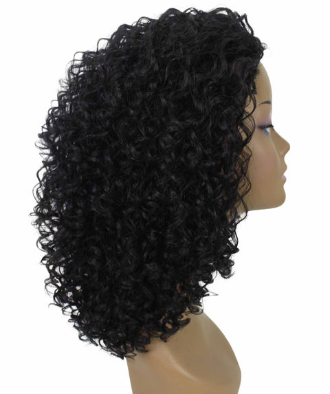 Tatiana Natural Black Curls Half Wig