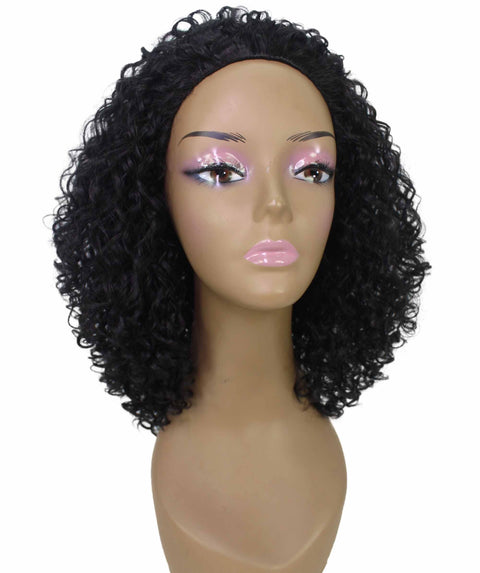 Tatiana Natural Black Curls Half Wig