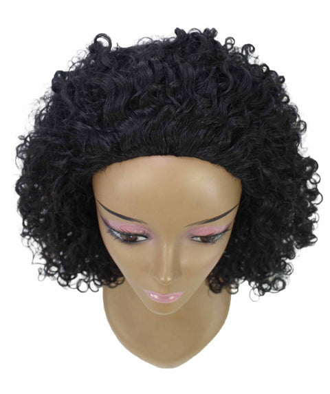 Tatiana Natural Black Curls Half Wig