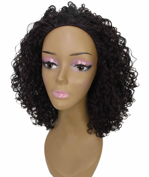 Tatiana Dark Brown Curls Half Wig