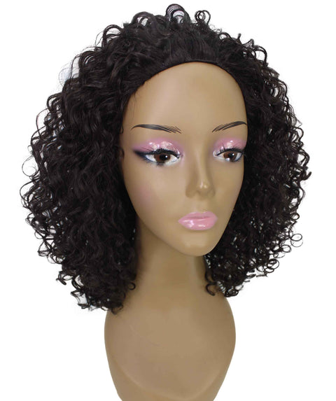 Tatiana Dark Brown Curls Half Wig