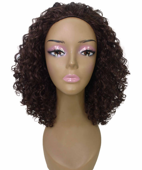 Tatiana Medium Brown Curls Half Wig