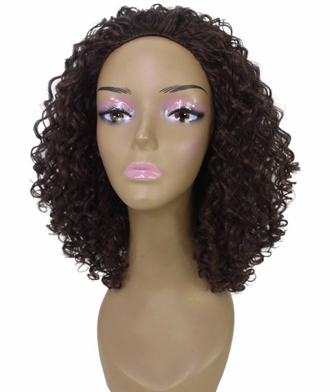 Tatiana Medium Brown Curls Half Wig
