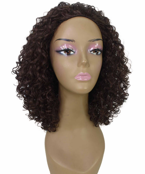 Tatiana Medium Brown Curls Half Wig