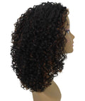 Tatiana Black with Caramel Curls Half Wig