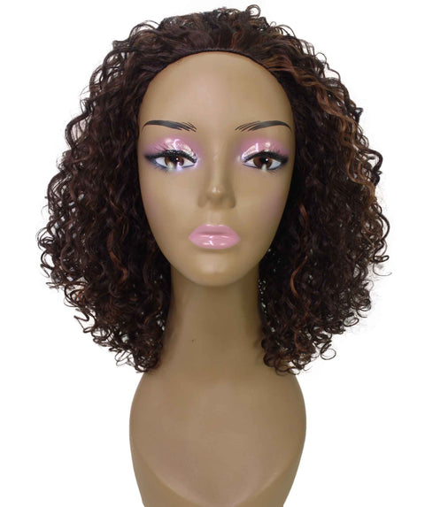 Tatiana Brown with Caramel Curls Half Wig