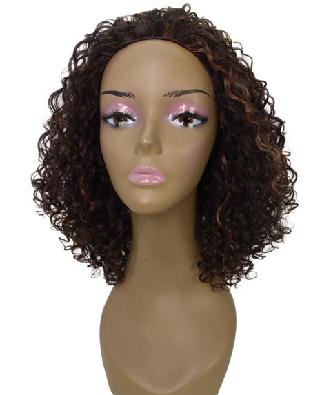 Tatiana Brown with Caramel Curls Half Wig