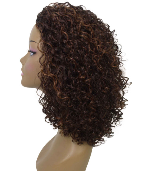 Tatiana Brown with Caramel Curls Half Wig