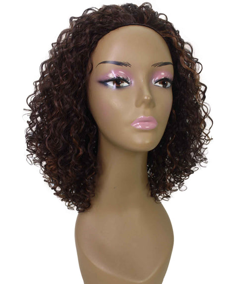 Tatiana Brown with Caramel Curls Half Wig