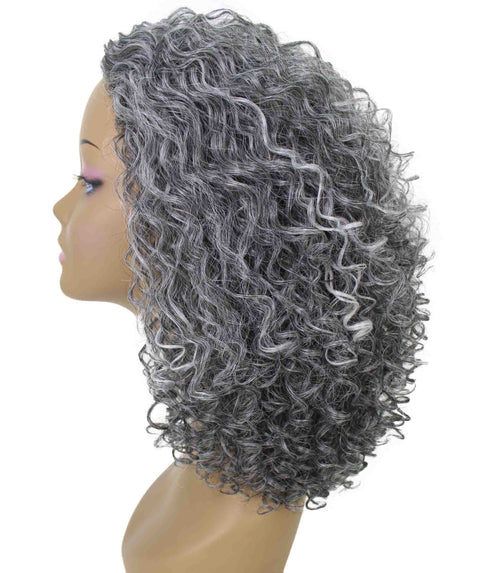 Tatiana Ash Gray Curls Half Wig
