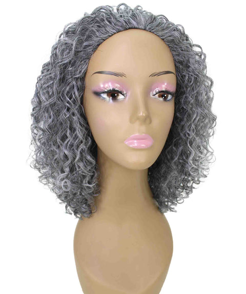 Tatiana Ash Gray Curls Half Wig