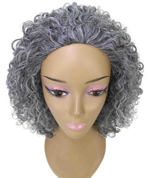 Tatiana Ash Gray Curls Half Wig