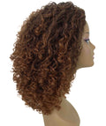 Tatiana Dark Auburn Brown Blend Curls Half Wig