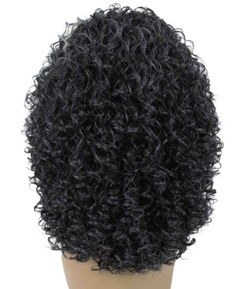 Tatiana Dark Charcoal Gray Curls Half Wig