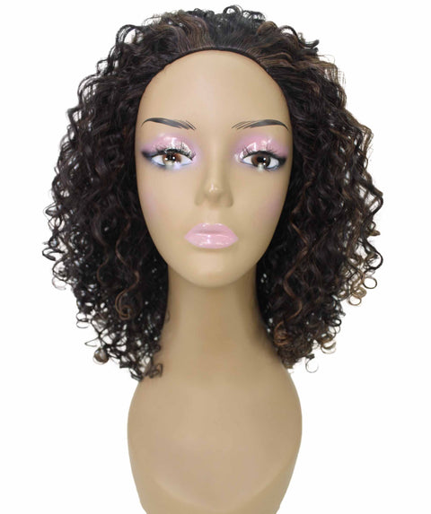 Tatiana Dark Brown Blend Curls Half Wig