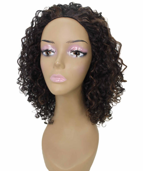Tatiana Dark Brown Blend Curls Half Wig