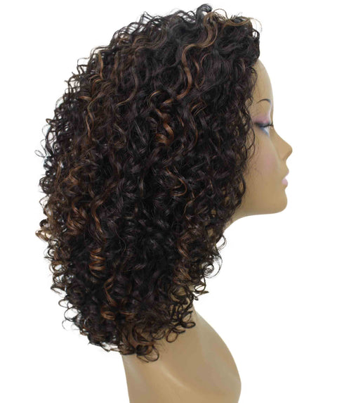 Tatiana Dark Brown Blend Curls Half Wig
