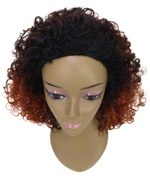 Tatiana Medium Brown to Black Blend Curls Half Wig