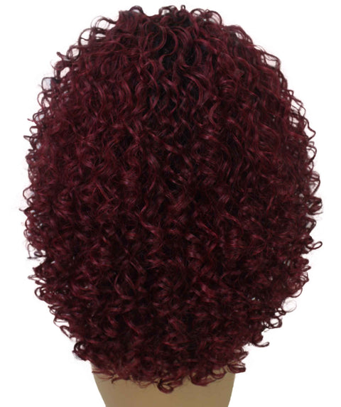 Tatiana Deep Pink to Black Blend Curls Half Wig