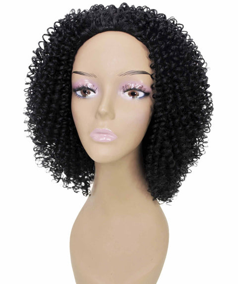 Alexandra Black Curly Layered Half Wig