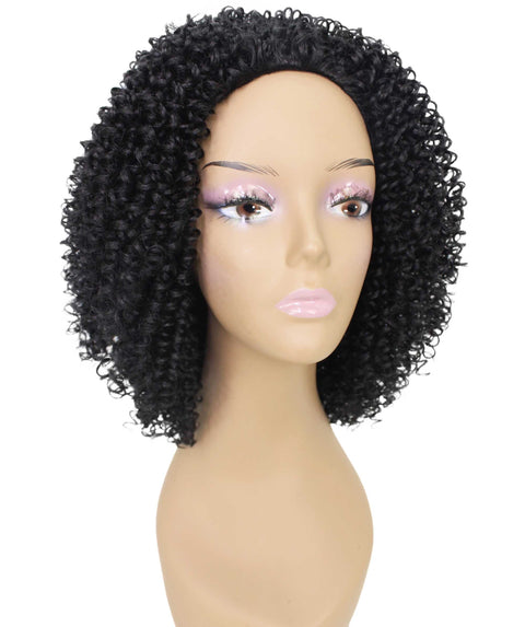 Alexandra Black Curly Layered Half Wig
