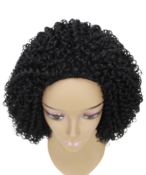 Alexandra Black Curly Layered Half Wig