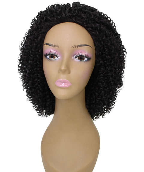 Alexandra Natural Black Curly Layered Half Wig