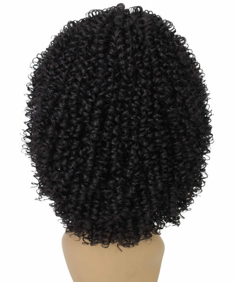 Alexandra Natural Black Curly Layered Half Wig