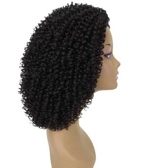 Alexandra Natural Black Curly Layered Half Wig