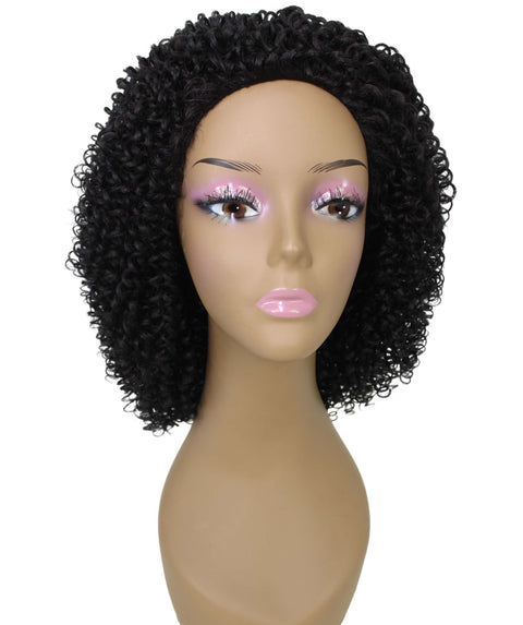 Alexandra Natural Black Curly Layered Half Wig