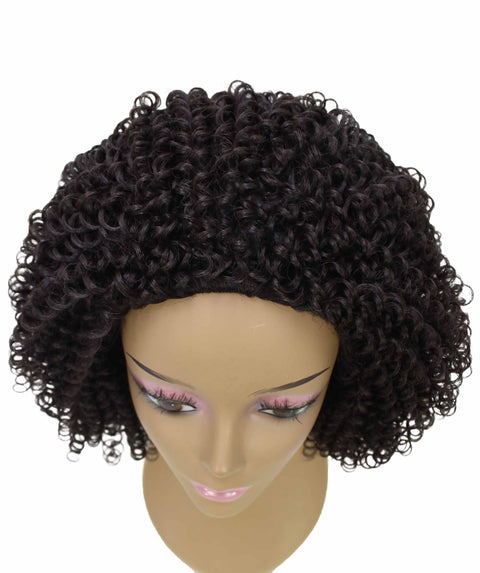 Alexandra Dark Brown Curly Layered Half Wig