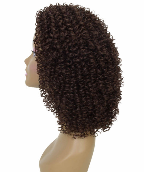 Alexandra Medium Brown Curly Layered Half Wig