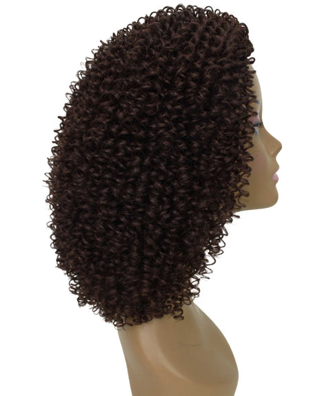 Alexandra Medium Brown Curly Layered Half Wig