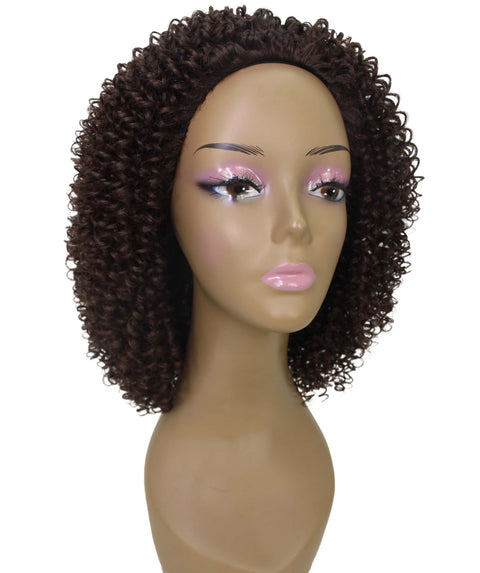 Alexandra Medium Brown Curly Layered Half Wig