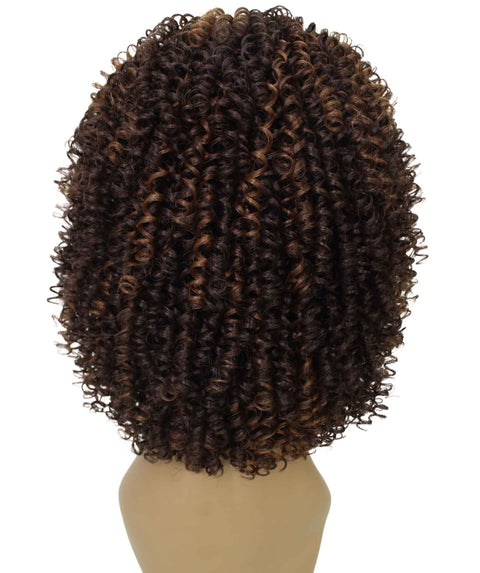 Alexandra Brown with Caramel Curly Layered Half Wig
