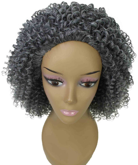 Alexandra Ash Gray Curly Layered Half Wig