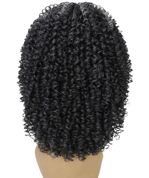 Alexandra Dark Charcoal Gray Curly Layered Half Wig